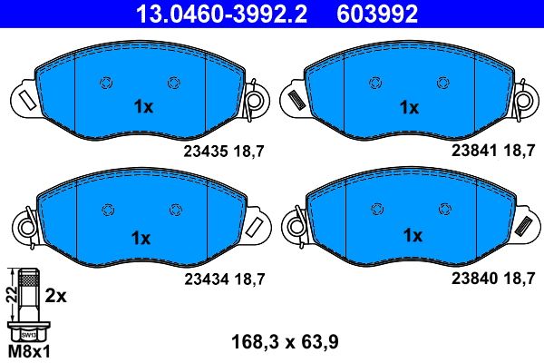 ATE 13.0460-3992.2 - Bremsbelagsatz, Scheibenbremse