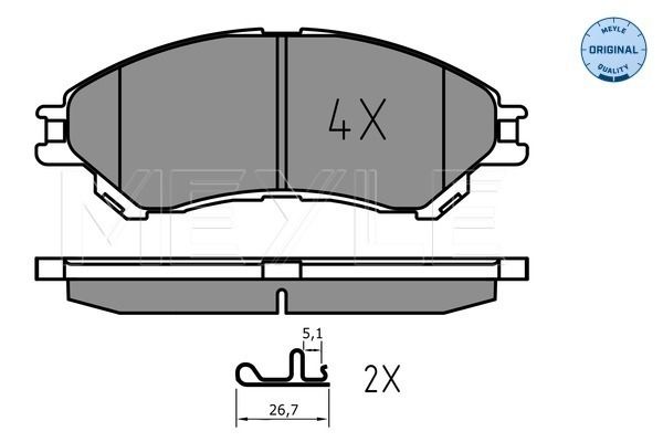 MEYLE 025 259 7916 - Bremsbelagsatz, Scheibenbremse