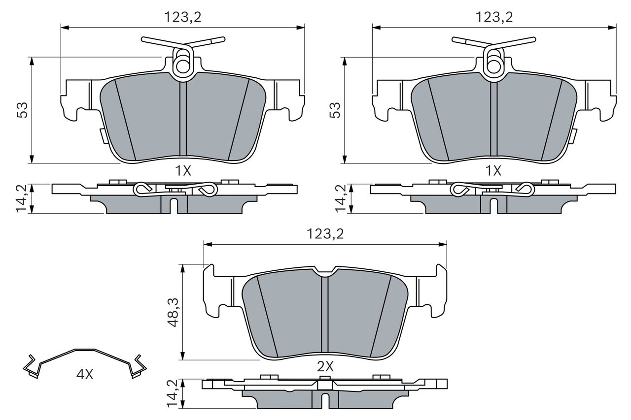 BOSCH 0 986 460 237 - Bremsbelagsatz, Scheibenbremse