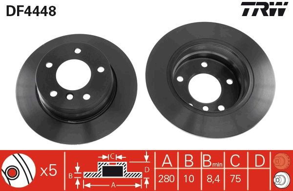 TRW DF4448 - Bremsscheibe