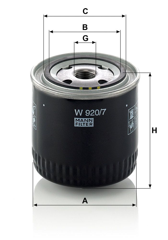 MANN-FILTER W 920/7 - Ölfilter