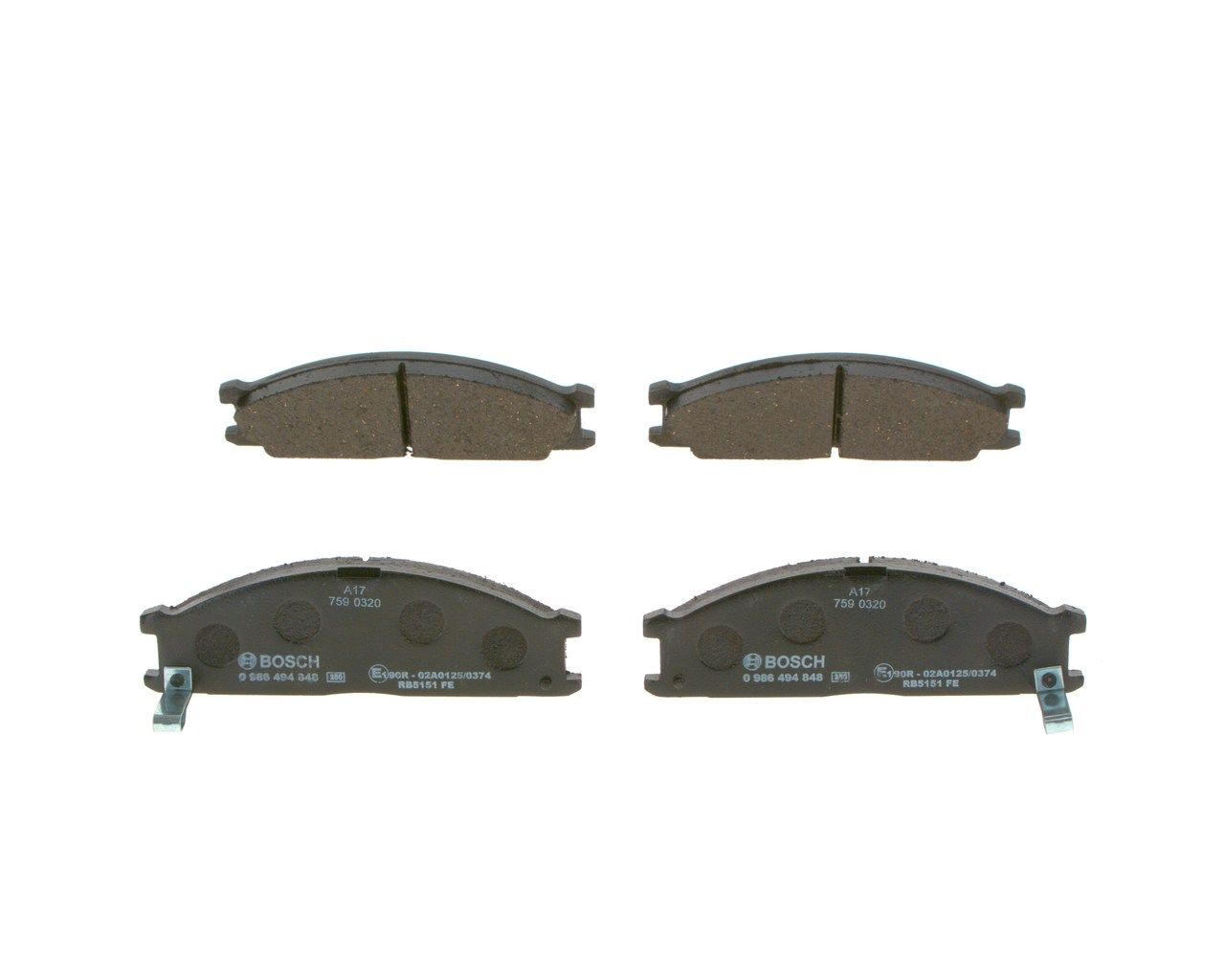 BOSCH 0 986 494 848 - Bremsbelagsatz, Scheibenbremse
