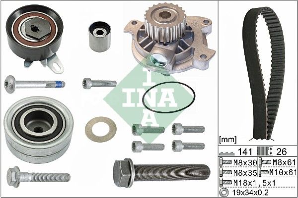 Schaeffler INA 530 0482 30 - Wasserpumpe + Zahnriemensatz