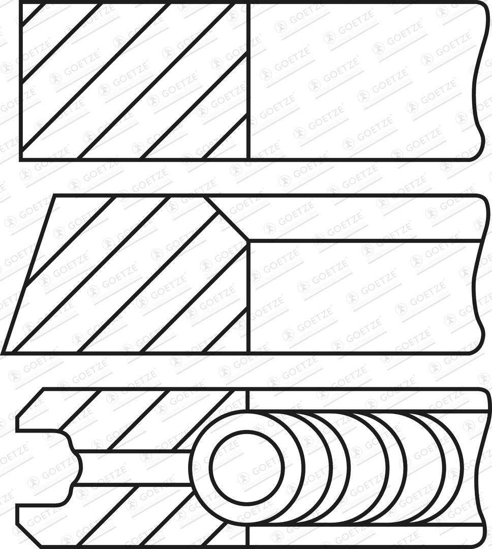 GOETZE ENGINE 08-782900-00 - Kolbenringsatz