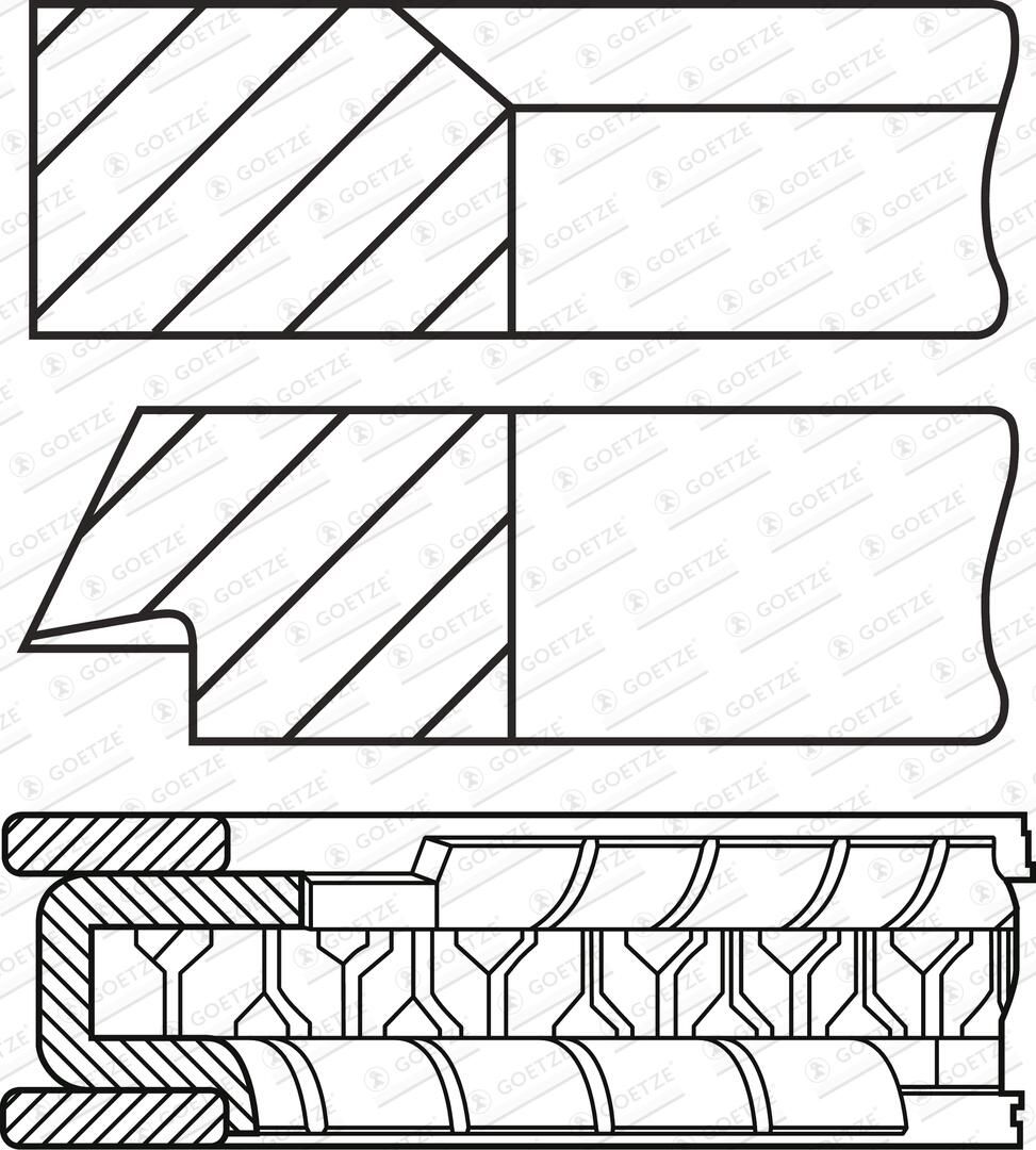 GOETZE ENGINE 08-446000-00 - Kolbenringsatz