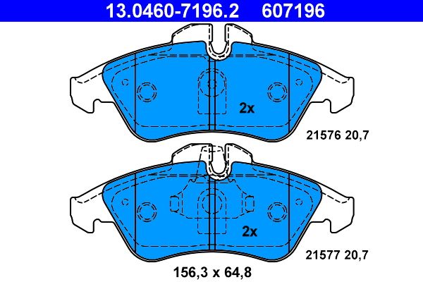 ATE 13.0460-7196.2 - Bremsbelagsatz, Scheibenbremse