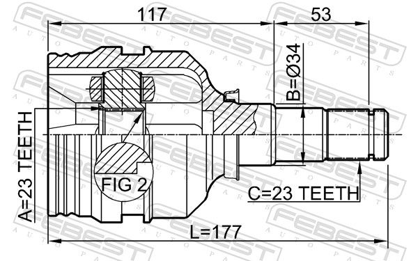 FEBEST 0111-ZZE120 - Gelenksatz, Antriebswelle