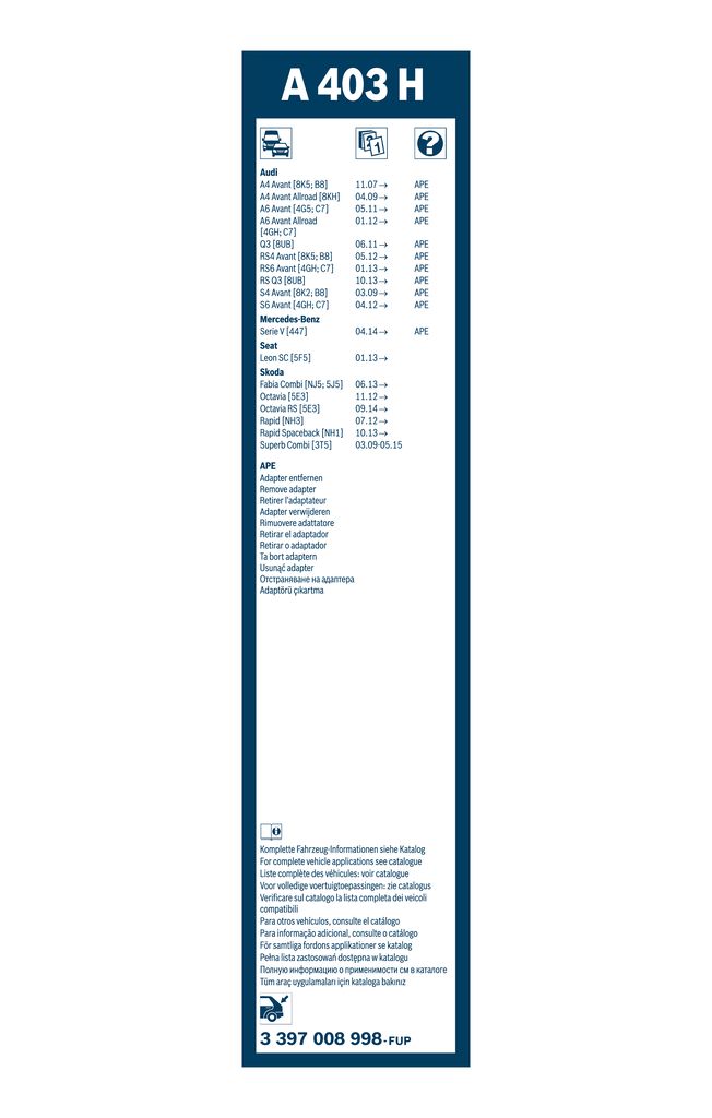 BOSCH 3 397 008 998 - Wischblatt