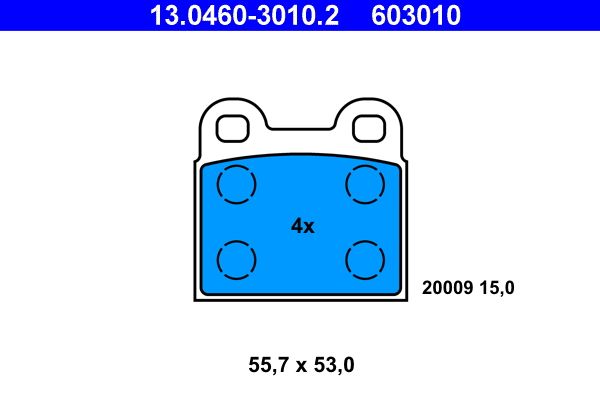 ATE 13.0460-3010.2 - Bremsbelagsatz, Scheibenbremse