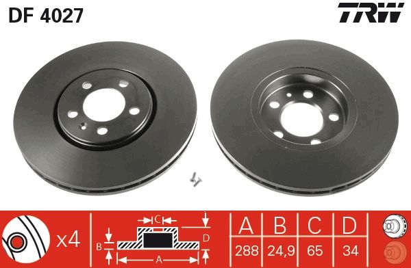 TRW DF4027 - Bremsscheibe