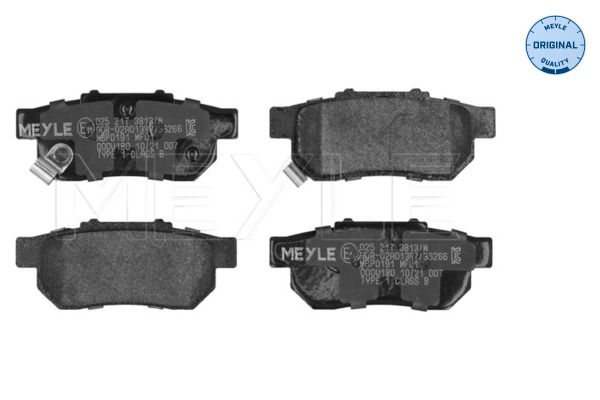 MEYLE 025 217 3813/W - Bremsbelagsatz, Scheibenbremse