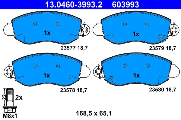 ATE 13.0460-3993.2 - Bremsbelagsatz, Scheibenbremse