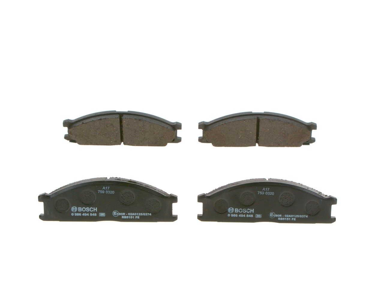 BOSCH 0 986 494 848 - Bremsbelagsatz, Scheibenbremse