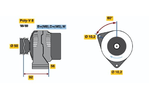 BOSCH 0 986 037 340 - Generator