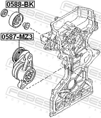 FEBEST 0588-BK - Umlenk-/Führungsrolle, Keilrippenriemen