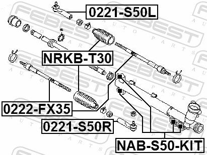 FEBEST 0221-S50L - Spurstangenkopf