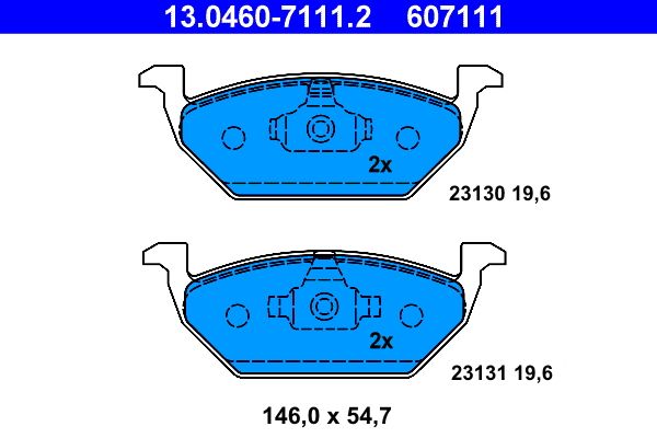 ATE 13.0460-7111.2 - Bremsbelagsatz, Scheibenbremse