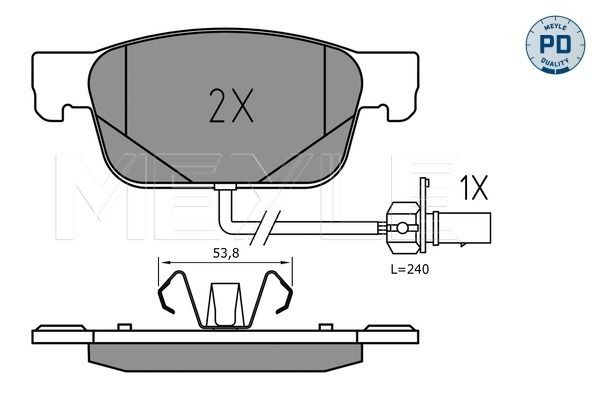 MEYLE 025 223 8317/PD - Bremsbelagsatz, Scheibenbremse