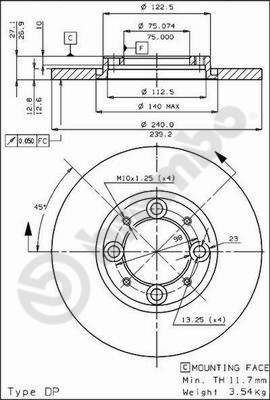 BREMBO 08.4251.10 - Bremsscheibe