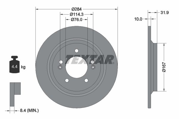 TEXTAR 92293103 - Bremsscheibe