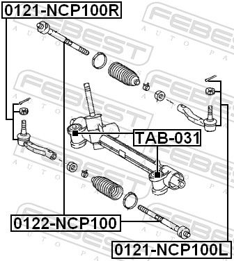 FEBEST 0121-NCP100L - Spurstangenkopf