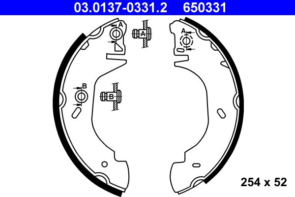 ATE 03.0137-0331.2 - Bremsbackensatz