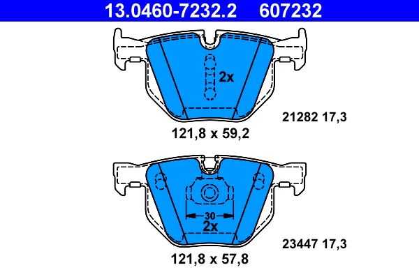ATE 13.0460-7232.2 - Bremsbelagsatz, Scheibenbremse