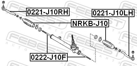 FEBEST 0221-J10LH - Spurstangenkopf