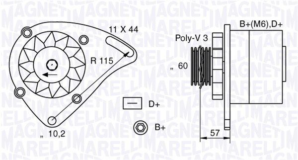 MAGNETI MARELLI 063321173010 - Generator