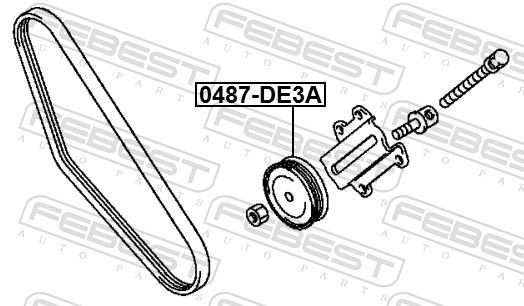 FEBEST 0487-DE3A - Spannrolle, Keilrippenriemen