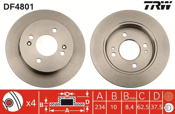 TRW DF4801 - Bremsscheibe