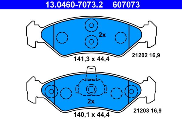 ATE 13.0460-7073.2 - Bremsbelagsatz, Scheibenbremse