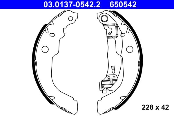 ATE 03.0137-0542.2 - Bremsbackensatz