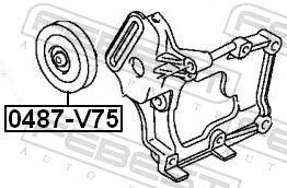 FEBEST 0487-V75 - Spannrolle, Keilrippenriemen