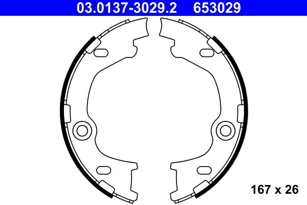 ATE 03.0137-3029.2 - Bremsbackensatz, Feststellbremse