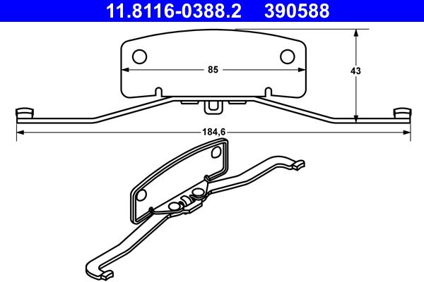 ATE 11.8116-0388.2 - Feder, Bremssattel