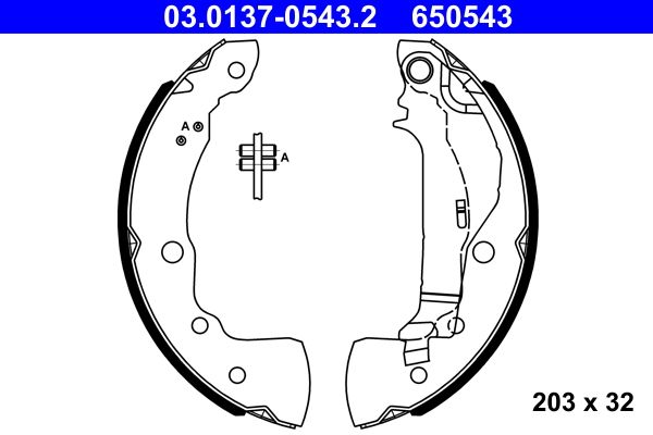 ATE 03.0137-0543.2 - Bremsbackensatz