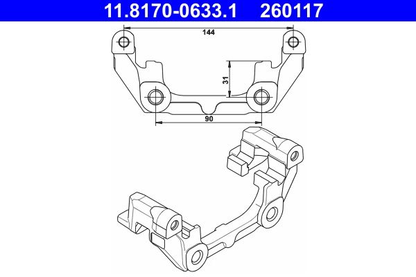ATE 11.8170-0633.1 - Halter, Bremssattel