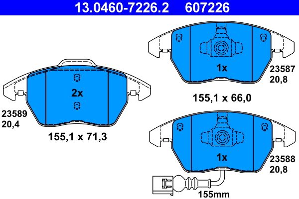 ATE 13.0460-7226.2 - Bremsbelagsatz, Scheibenbremse