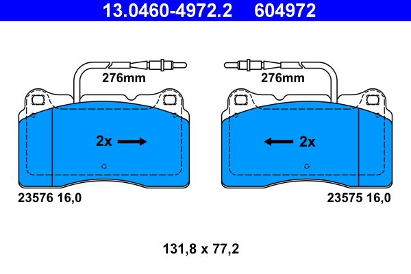 ATE 13.0460-4972.2 - Bremsbelagsatz, Scheibenbremse
