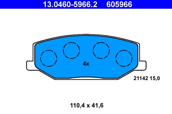ATE 13.0460-5966.2 - Bremsbelagsatz, Scheibenbremse