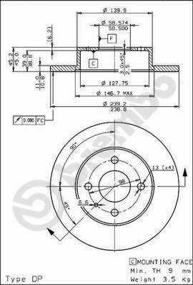 BREMBO 08.2792.10 - Bremsscheibe