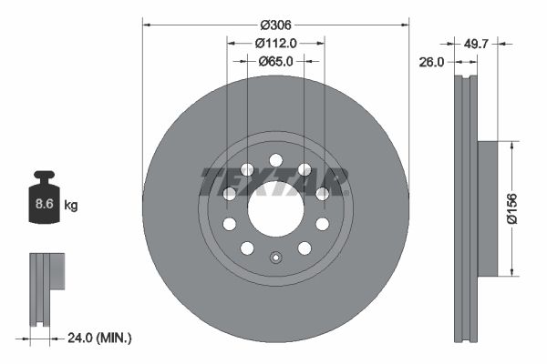 TEXTAR 92334805 - Bremsscheibe