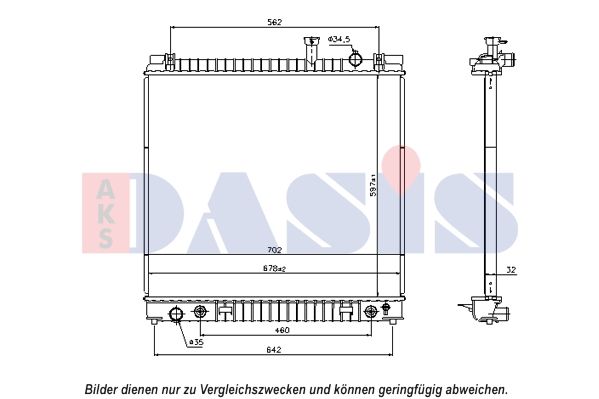 AKS DASIS 070166N - Kühler, Motorkühlung
