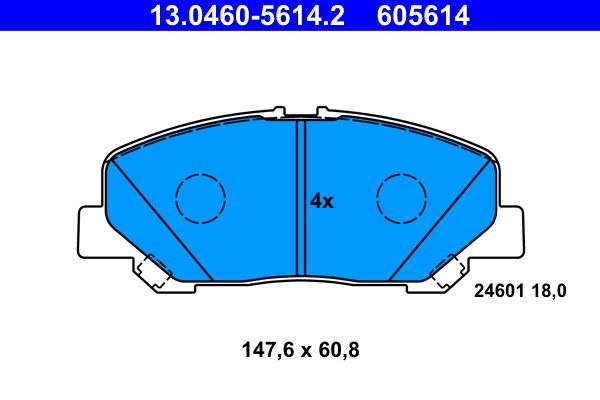 ATE 13.0460-5614.2 - Bremsbelagsatz, Scheibenbremse