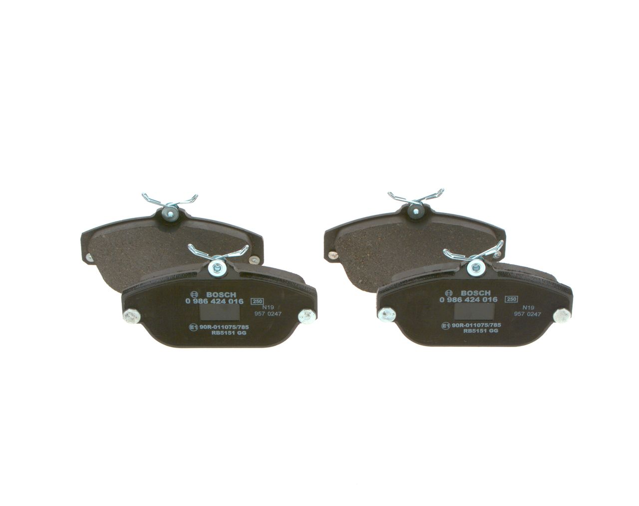 BOSCH 0 986 424 016 - Bremsbelagsatz, Scheibenbremse
