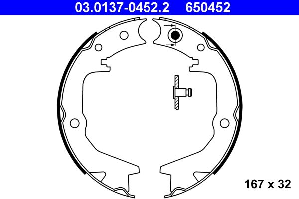 ATE 03.0137-0452.2 - Bremsbackensatz, Feststellbremse