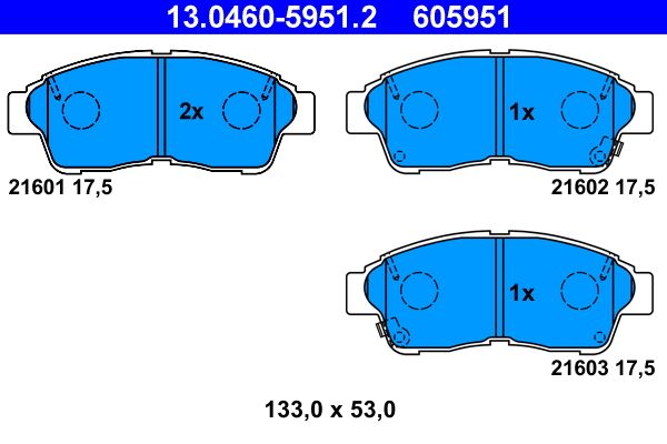ATE 13.0460-5951.2 - Bremsbelagsatz, Scheibenbremse