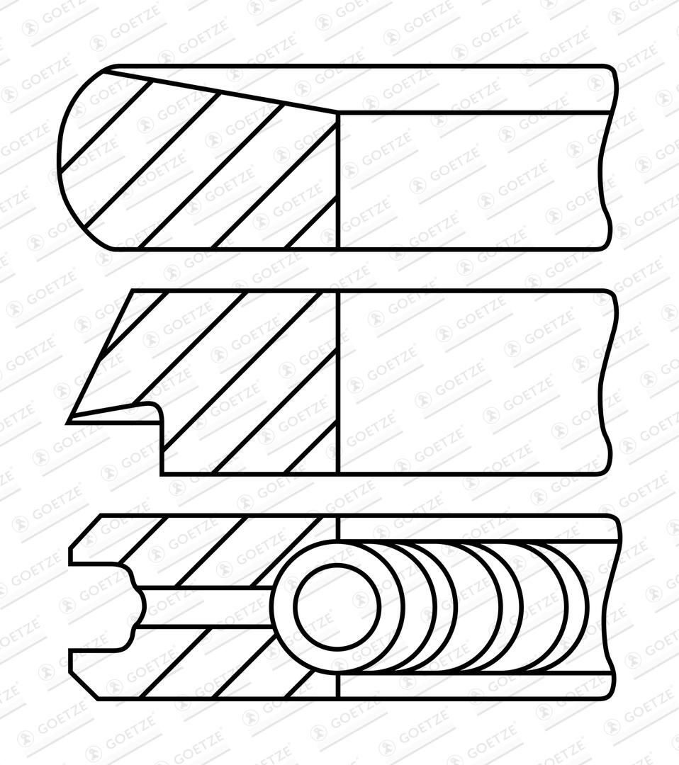 GOETZE ENGINE 08-447900-00 - Kolbenringsatz
