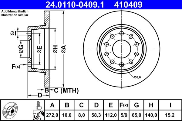 ATE 24.0110-0409.1 - Bremsscheibe
